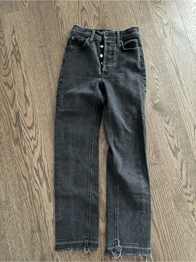 Denim Forum Black High-Rise ARLO Straight Jeans